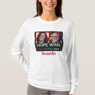 Custom Name - Hope Wins Harris Walz 2024  T-Shirt