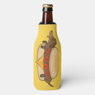 Custom Name Hot Dog Bottle Cooler