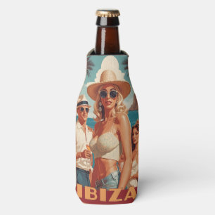 Custom Name Ibiza, Spain Travel Poster Bottle Cooler