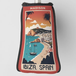 Custom Name Ibiza, Spain Travel Poster Golf Head Cover