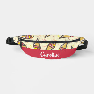 Custom name ice cream pattern fanny pack