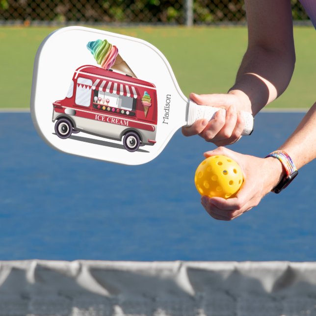 Custom name Ice Cream Truck Pickleball Paddle (Insitu)