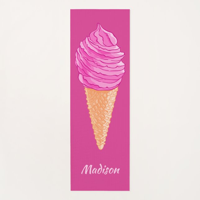 Custom name Ice Cream yoga mat (Front)