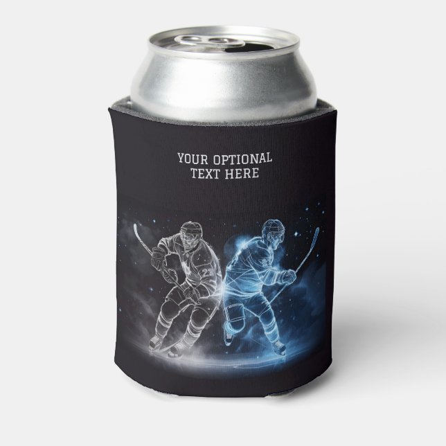 Custom Name Ice Hockey Can Cooler (Can Back)