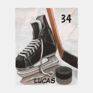 CUSTOM NAME ICE HOCKEY FLEECE BLANKET