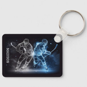 Custom Name Ice Hockey Keychain