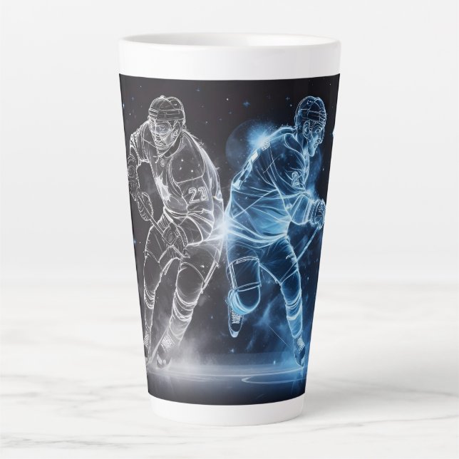 Custom Name Ice Hockey Latte Mug (Front)