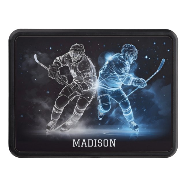Custom Name Ice Hockey Trailer Hitch Cover (Front)