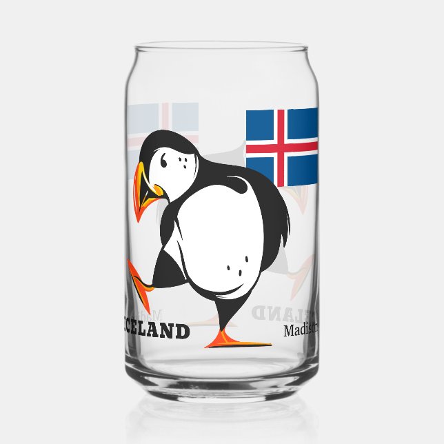 Custom Name Iceland Can Glass (Front)