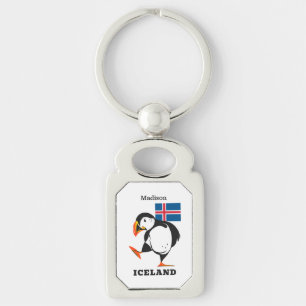 Custom Name Iceland Keychain