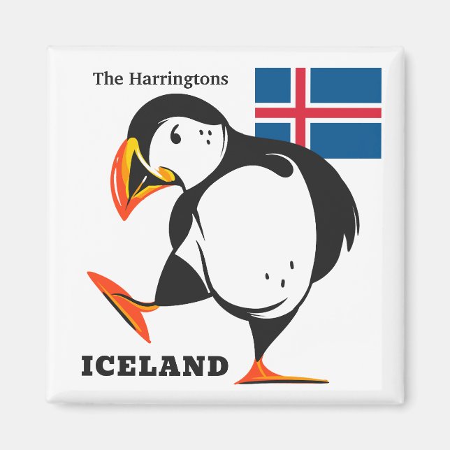 Custom Name Iceland Magnet (Front)