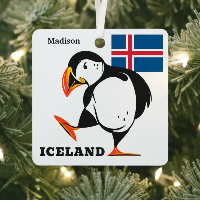 Custom Name Iceland Metal Ornament (Insitu)