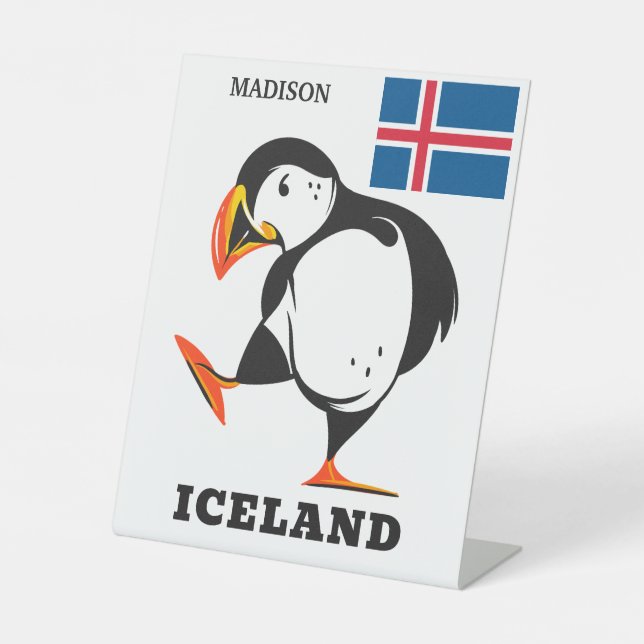 Custom Name Iceland Pedestal Sign (Front)