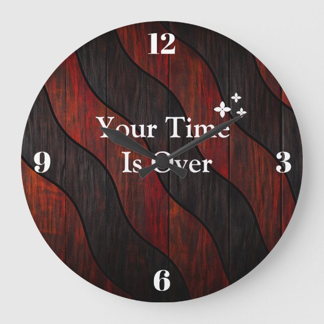 Custom Name in Wood Texture Wall Clock (Front)