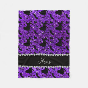 Custom name indigo purple glitter ballroom dancing fleece blanket