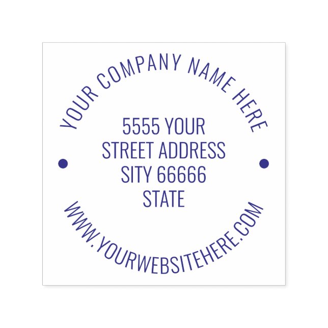 Custom Name Info Address Round Self-inking Stamp (Design)