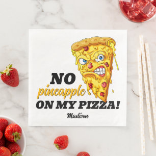 Custom Name & Ingredient Angry Pizza Napkin