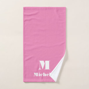 Custom Name Initial Solid Colour Hand Towel