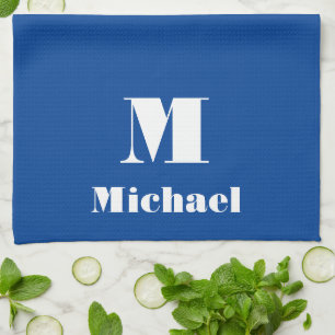 Custom Name Initial Solid Colour  Kitchen Towel