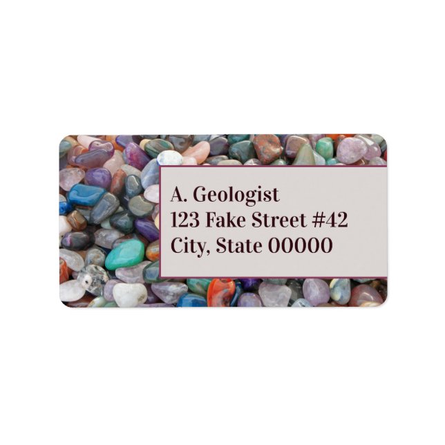 Custom Name & Initials Geology Rocks! stones gems  Label (Front)
