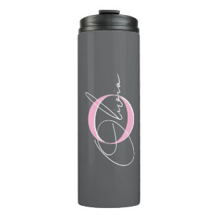 Custom name initials Girl Thermal Tumbler