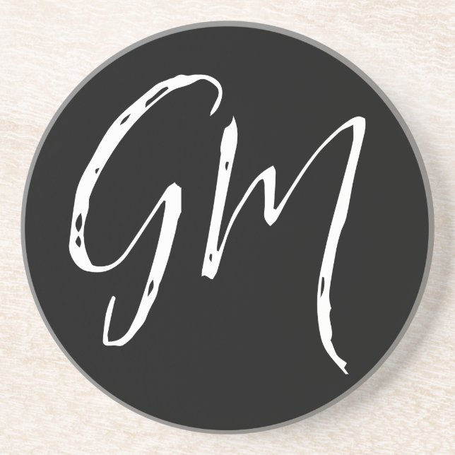 Custom name Initials personalized two letters Coaster (Front)