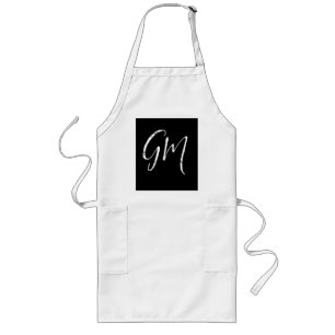 Custom name Initials personalized two letters Long Apron