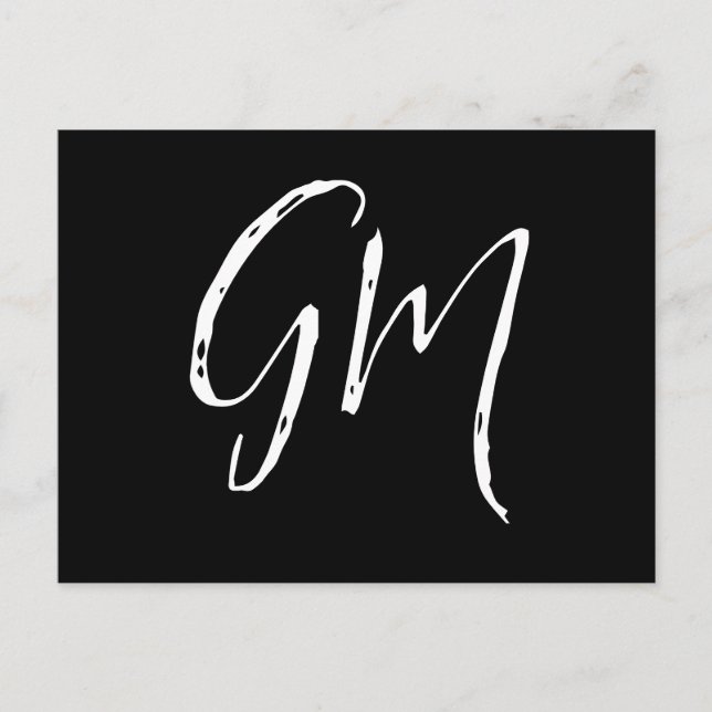 Custom name Initials personalized two letters Postcard (Front)