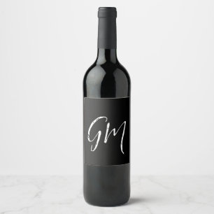 Custom name Initials personalized two letters Wine Label