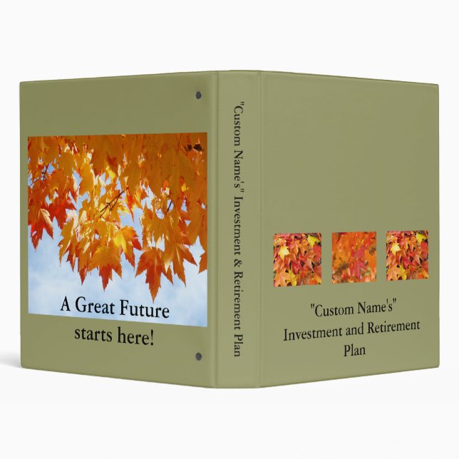 Custom Name Investment & Retirement Plan Binder (Background)