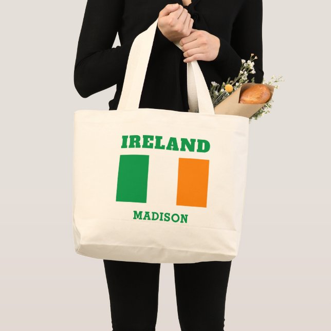 Custom Name Ireland Large Tote Bag (Front (Product))