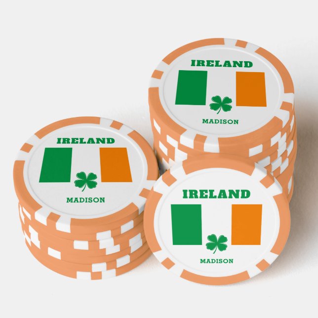 Custom Name Ireland Poker Chips (Stack)