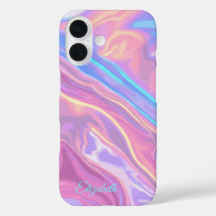 Custom Name Iridescent iPhone 16 Case