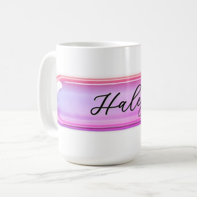Custom Name Iridescent Purple Glass | Personalized Coffee Mug (Front Left)