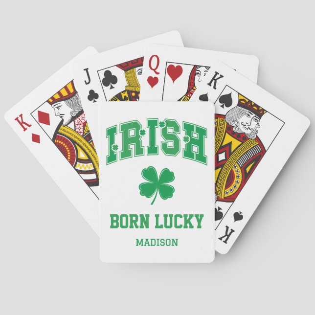 Custom Name Irish Born Lucky Playing Cards (Back)