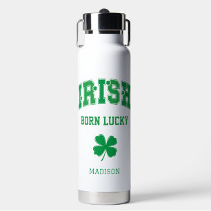 Custom Name Irish Born Lucky Water Bottle