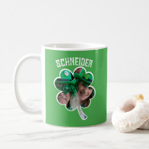 Custom Name Irish clover photo St Patricks Day Coffee Mug