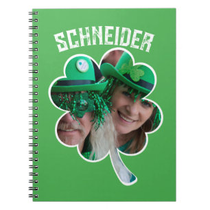Custom Name Irish clover photo St Patricks Day Notebook