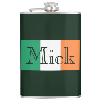 Custom Name Irish Flag flacnt Hip Flask