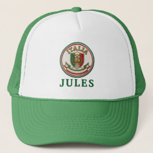 Custom Name Italia Soccer Crest Personalized Name  Trucker Hat