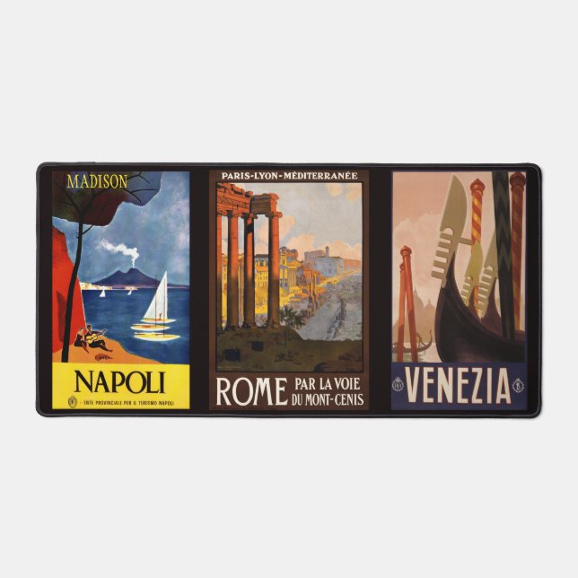 Custom name Italy Vintage Travel Desk Mat (Front)