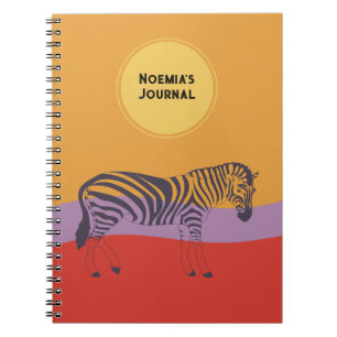 custom name journal zebra modern colourful journal