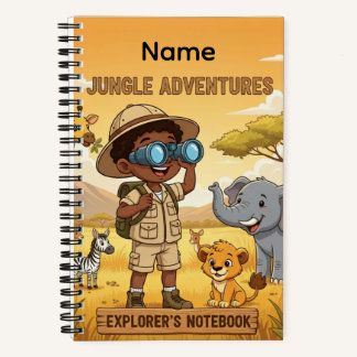 Custom Name Jungle Adventures Notebook