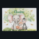 Custom Name Jungle Animals Dragonfly Laminated Place Mat<br><div class="desc">Introducing our Custom Name Jungle Animals Dragonflies placemat! With baby jungle animals,  a green tree and drangonflies,  this placemat is both fun and playful and brings charm and enchantment to any room!</div>