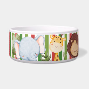 Custom Name Jungle Safari Animals Round Clock