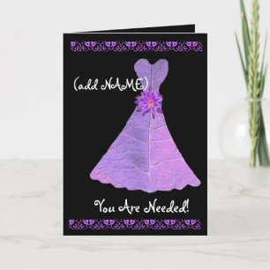 (Custom Name) Junior Bridesmaid Invite PURPLE Gown