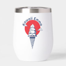 Custom Name Kawaii Ice Cream Cone Cute Japanese