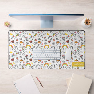 Custom Name Kawaii Pattern Desk Mat