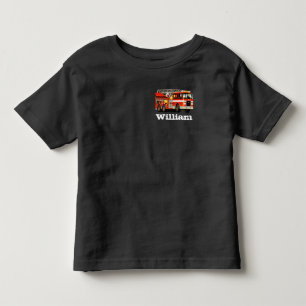 Custom Name Kid's Fire Truck Toddler T-shirt