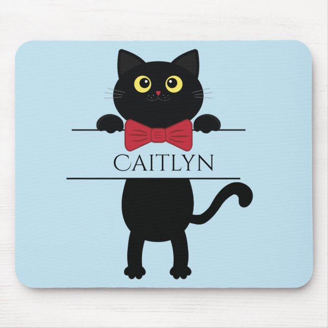 Custom Name Kitty Mouse Pad, Cat Mouse Pad  (Front)